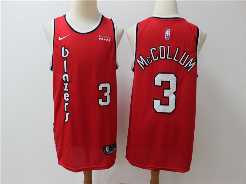 Men Portland Trail Blazers 3 Mccollum Red Game Nike NBA Jerseys